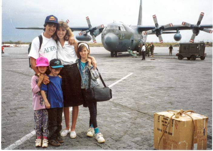 Carl Wilkens reunited with family in Nairobi following the genocide picture supplied by C Wilkens