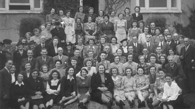 Unknown Group, 1940’s. A. K. Armstrong, fifth row from front, extreme right.