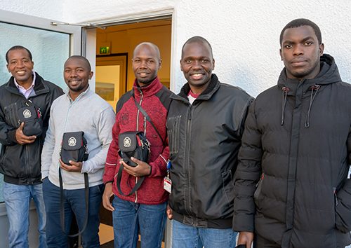 L. to r.: Josephat Mobagi, Joseph Kimeu, Joshua Momanyi, Ekron Samuel Nachi, and Isaiah Kirwa, five of the 32 students who took part in the Student Literature Program of the Norwegian Publishing House in 2023. The program began in 1965. This is the last year the program operates. Norsk Bokforlag, Studentprogrammet 2023. Cameradate: Wednesday, September 13, 2023 12:18.