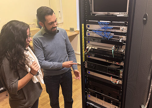 Rodrigo shows Vanesa the server used for Hope Channel international