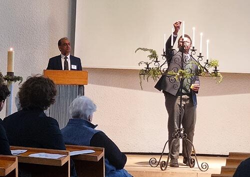 lightning of candles at the memorial service, Scotland, 2025