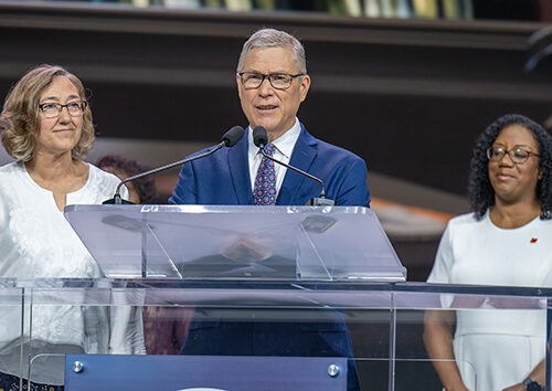 Pastor Richard E McEdward was elected as GC Secretary, receiving 1,630 votes out of 1,783 voting delegates. The 62nd General Conference Session of the Seventh-day Adventist Church, America’s Center Convention Complex, St. Louis, Missouri, USA, July 3-12, 2025. Camera date: Sunday, July 6, 2025 15:12.