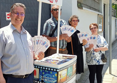 Non-smoking day in Albania, 2025. church members in the streets