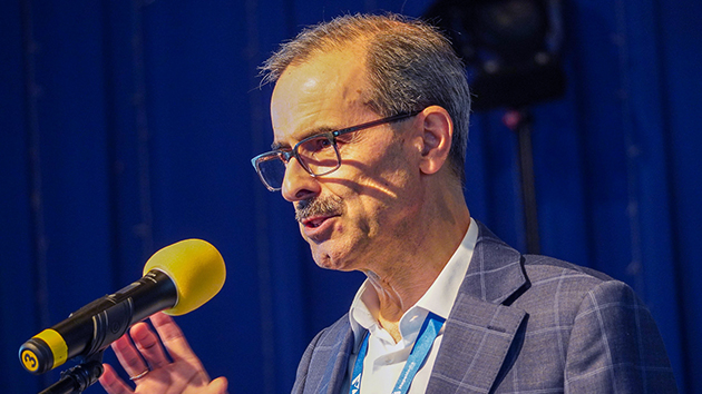 Pastor Jarosław Dzięgielewski, president of the Seventh-day Adventist Church in Poland, speaks during the opening of the conference