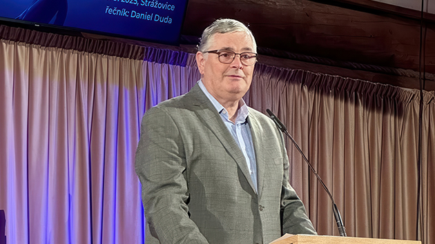 Pastor Daniel Duda, President of the Trans-European Division of Seventh-day Adventists, preaches during the ASI-CS Convention in Strážovice, Czech Republic.