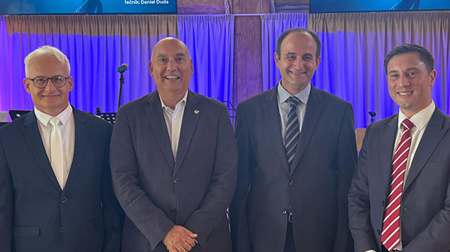 Pictured (left to right): Marek Petráček, ASI-CS President; Carlos Dias, ASI Europe President; Pastor Peter Čík, President of the Czecho-Slovakian Union Conference; and Daniel Klop, ASI Europe Secretary.