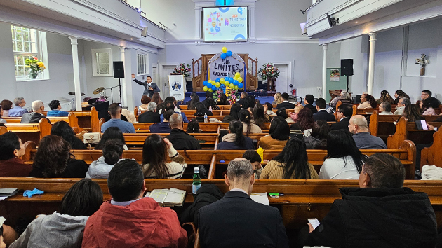Pastor José Saavedra preaches during Hope Week “Limitless” in Camberwell, London