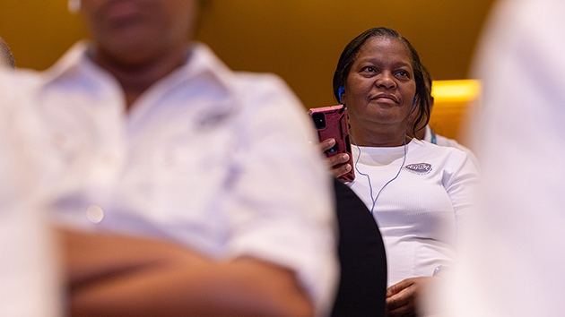 Linda Tobias of the Caribbean Union listens intently during the devotional segment