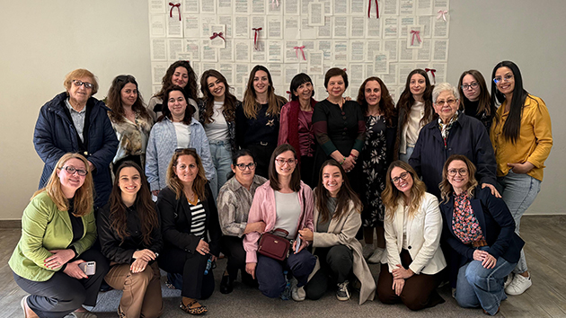 The photo shows women from Adventist churches across Albania, who walked through the streets of Tirana to distribute flowers and speak with passers-by during an outreach activity