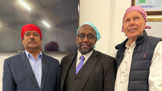 Left to right: Enoch Kanagaraj, Pastor Ian Sweeney and Pastor Bernie Holford