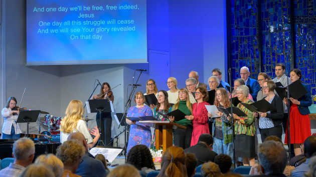 The Tyrifjord Church Choir sings during the East Norway Conference annual event