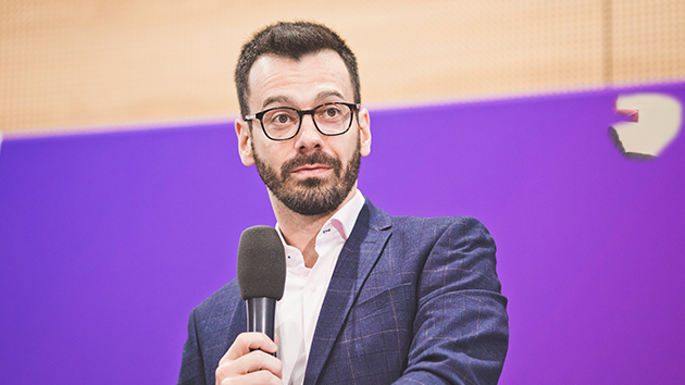Alexandre Ghiorzi presents Newbold Connect during the launch of the platform at Newbold College of Higher Education’s 125th anniversary weekend on 27 June 2026