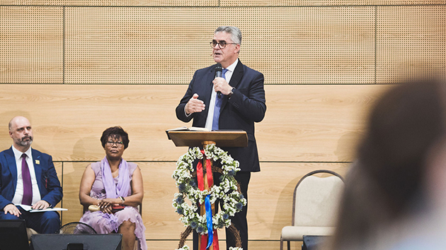 General Conference President Erton Köhler preaches during the Sabbath Divine Service, encouraging attendees to remain faithful to God’s calling
