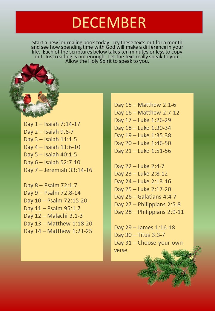 WM Monthly Bible Study 2018 12 December
